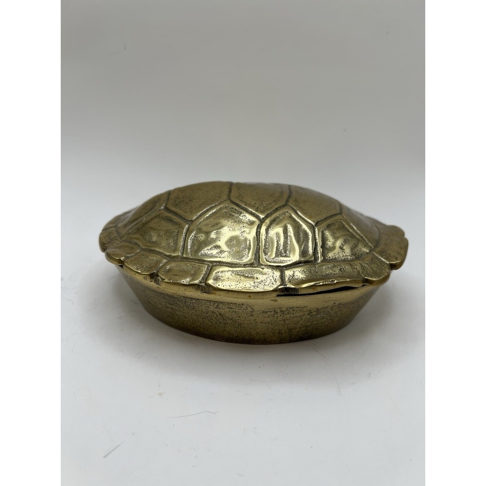 VTG Brass Turtle Shell Jewelry Trinket Box Nate Berkus For Target